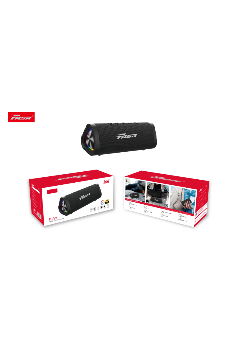 FASR Enceinte Bluetooth Portable  Haut-Parleur sans Fil 30W avec Appairage TWS 24H Autonomie 10m Distance Lumière LED RGB Étanche IPX5
