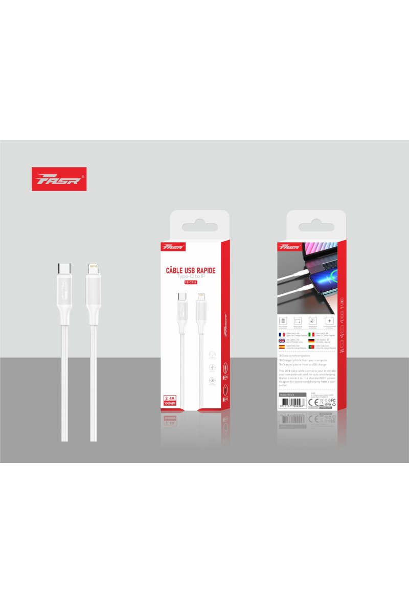 FASR Cable iPhone USB C, Cable iPhone Cable USB C vers Lightning