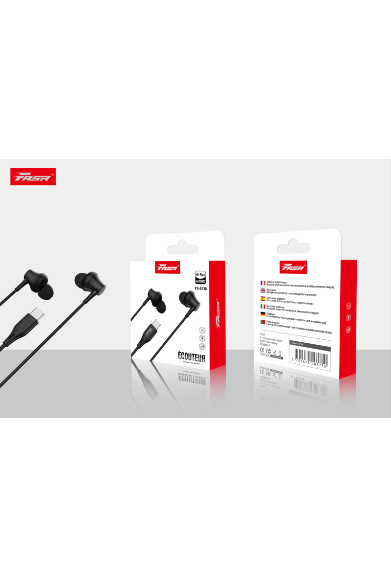 Écouteurs Intra-Auriculaires, Casque Filaire avec Micro FASR