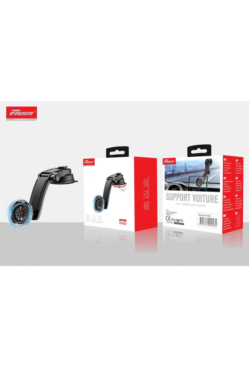 FASR Support pour téléphone de voiture à ventouse 360 ° Support de montage universel rotatif FS-S23
