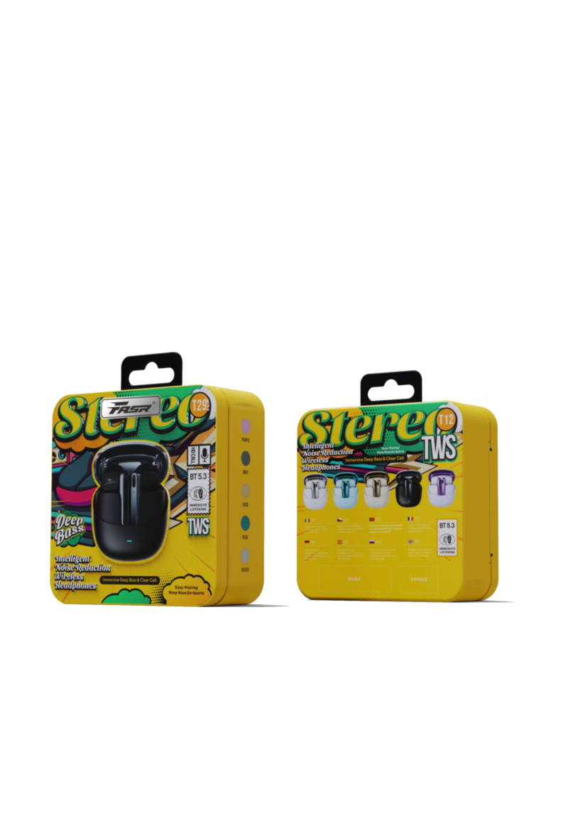 ECOUTEUR SANS FIL AVEC REDUCTION DE BRUIT ACTIVE ANC-ENC NOIR BT5.3 T29