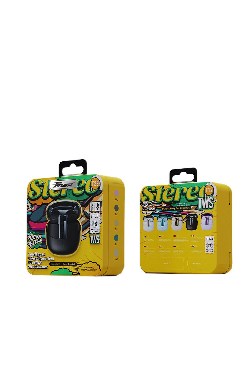 ECOUTEUR SANS FIL AVEC REDUCTION DE BRUIT ACTIVE ANC-ENC NOIR BT5.3 T29