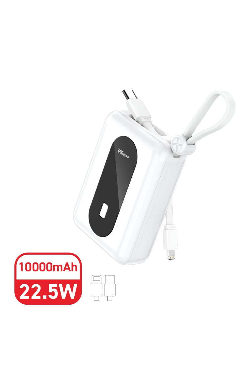 FASR Batterie Externe, 22.5W 10000mAh, 2 câbles intégrés