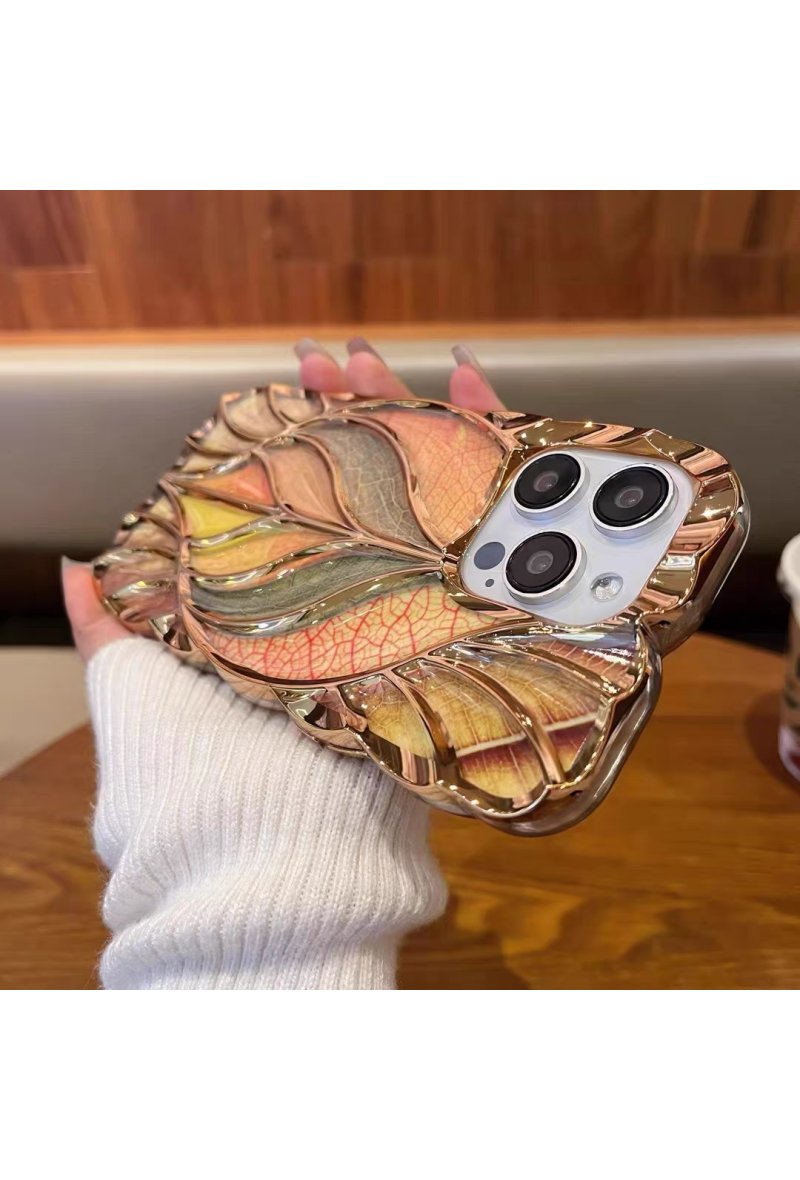 Coque Design Feuille Écologique et Effet Holographique