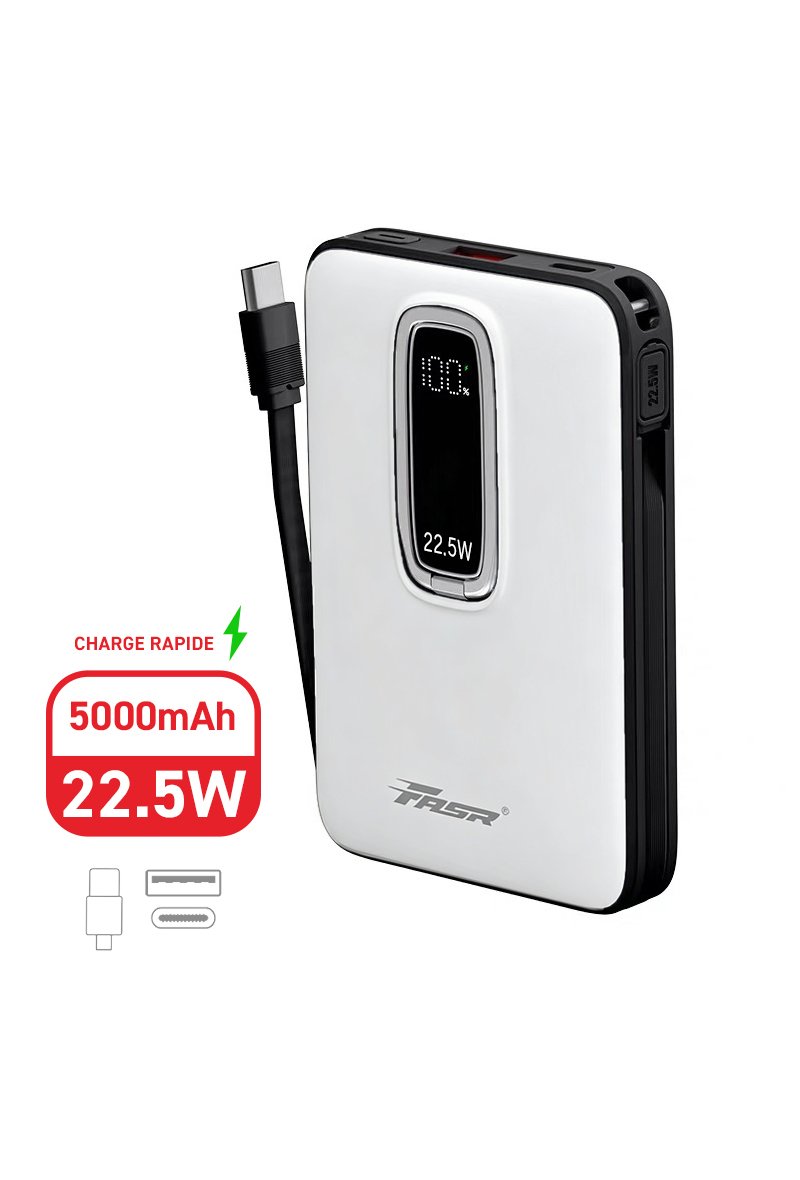 Batterie Externe MagSafe, 22.5W, 5000mAh, câbles Type-C intégrés