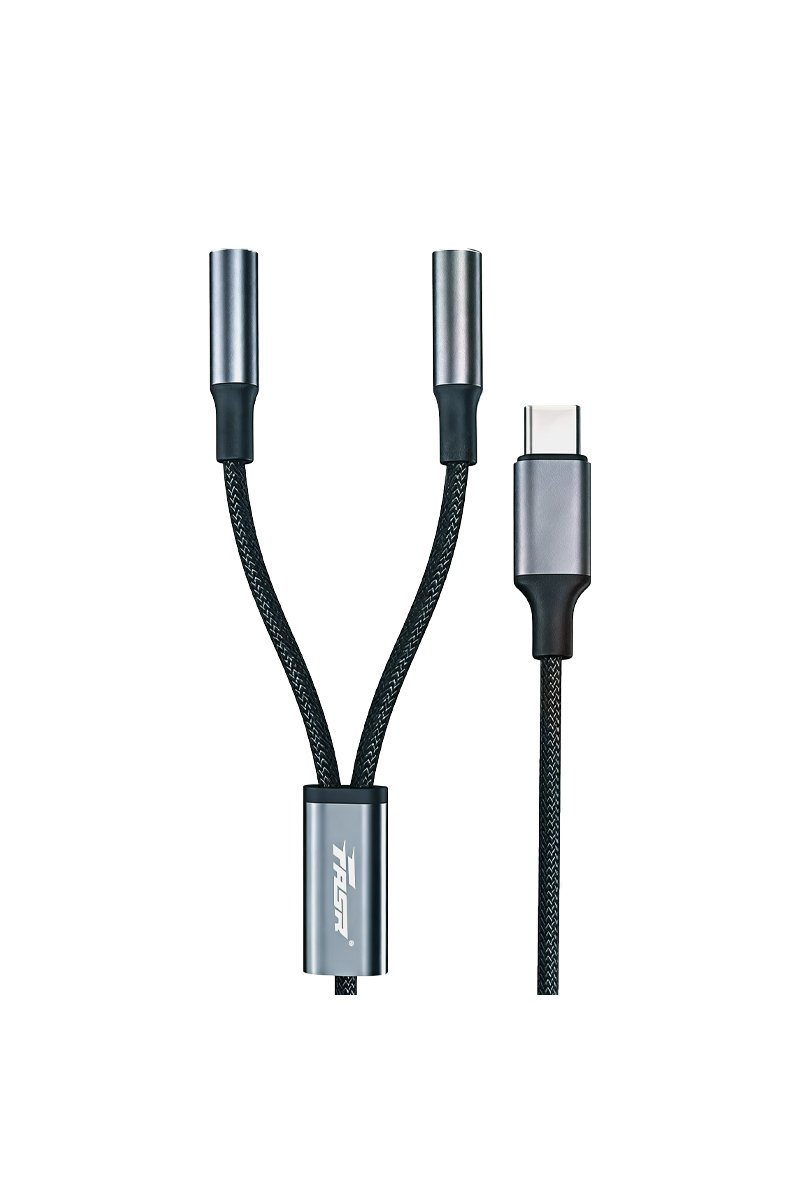 Câble adaptateur USB-C vers double prise jack 3,5 mm