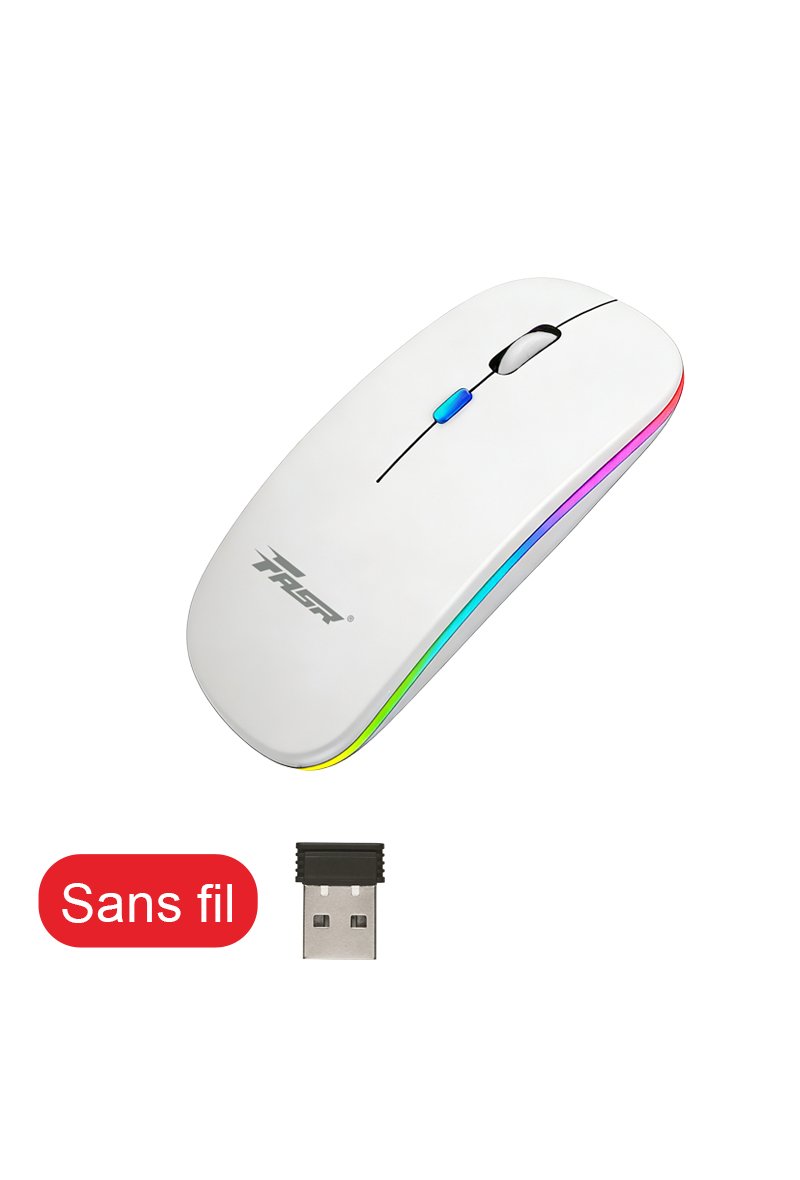 Souris sans fil avec batterie USB rechargeable
