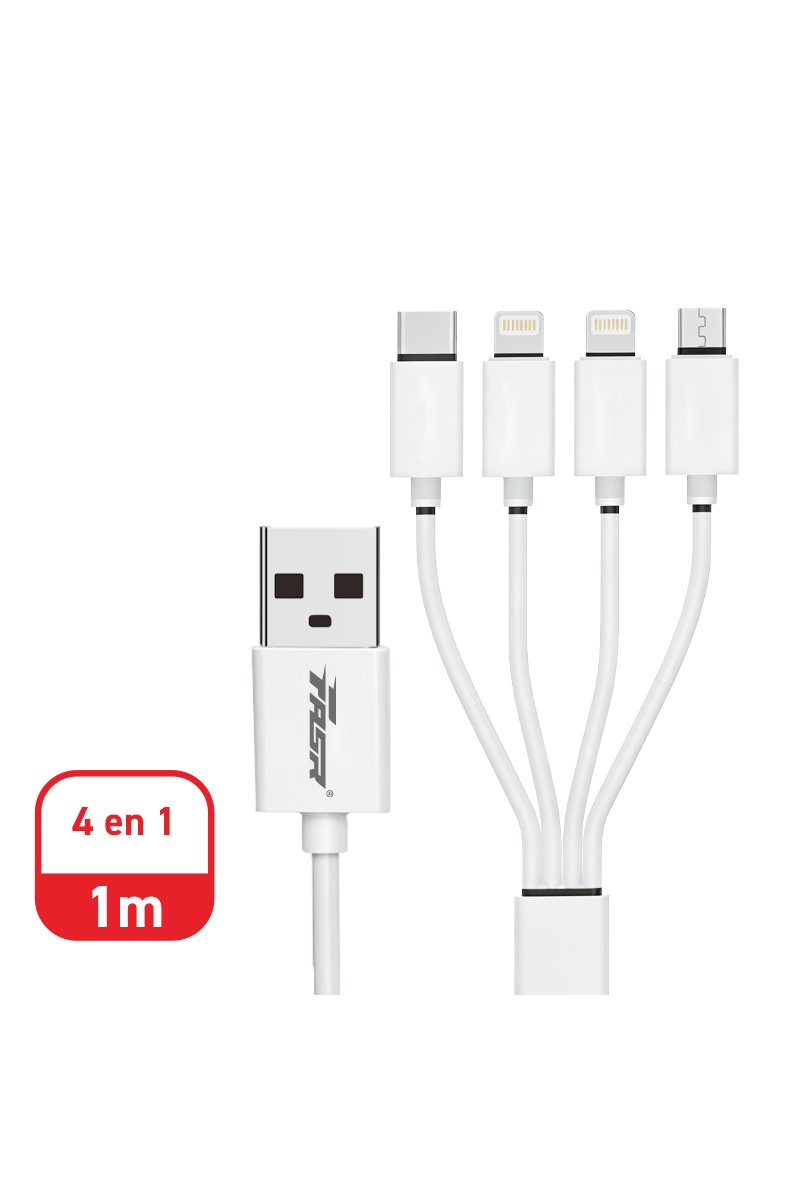 Câble 4 en 1 USB vers Multi-Connecteurs