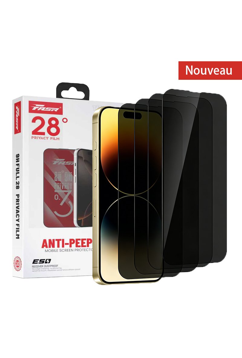 Verre Trempé Anti Espion pour IPHONE du 11 12 13 14 15 16...17promax