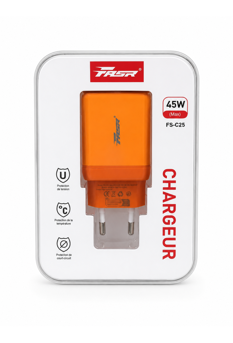 Adaptateur Secteur Chargeur 2 USB-C + USB-A 45W