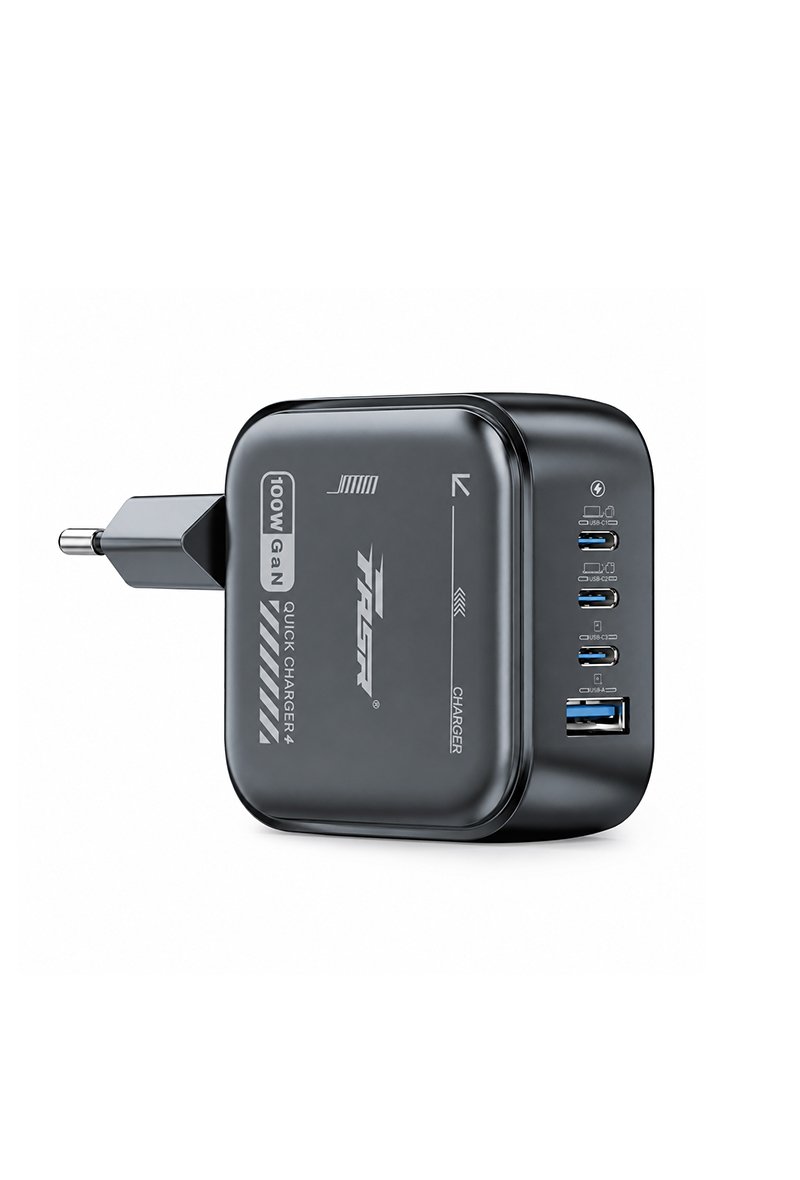 Chargeur Rapide 100W GaN USB C – 3 Ports Type-C + 1 USB-A, Cargeur Secteur Universel pour MacBook, iPad, iPhone, Samsung, PC Portable