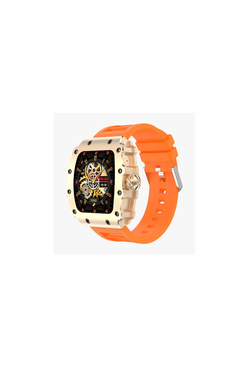 Montre Connectée Homme Étanche et Ultra Longue Autonomie avec Appels Bluetooth / Suivi Santé et Fitness FASR FS-M3 - Orange